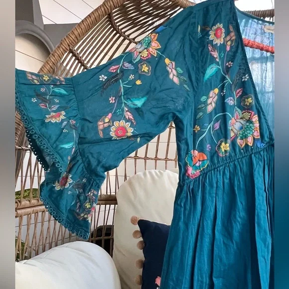 Natural Life Teal and Purple Boho dress - Picture 2 of 8